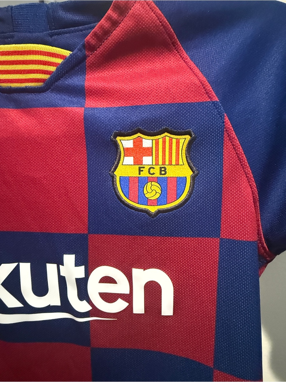 Nike Kids FC Barcelona Checkerboard Soccer Jersey - Red & Blue - Picture 2 of 8